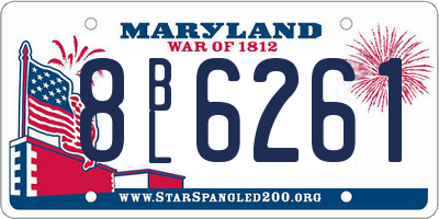 MD license plate 8BL6261
