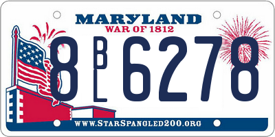 MD license plate 8BL6278
