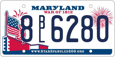 MD license plate 8BL6280