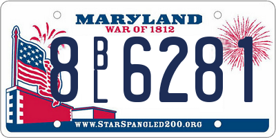 MD license plate 8BL6281
