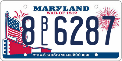 MD license plate 8BL6287