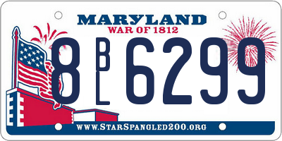 MD license plate 8BL6299