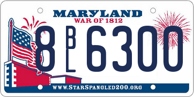 MD license plate 8BL6300