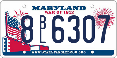 MD license plate 8BL6307