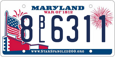 MD license plate 8BL6311