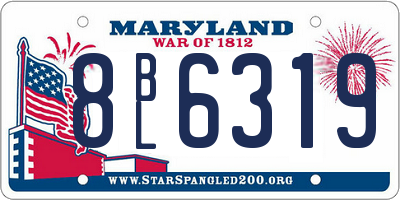 MD license plate 8BL6319