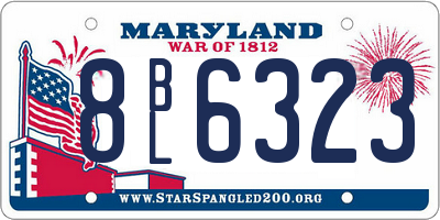 MD license plate 8BL6323