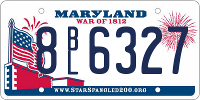 MD license plate 8BL6327