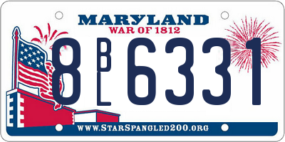 MD license plate 8BL6331