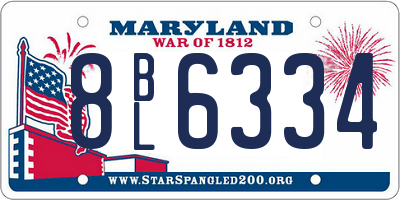 MD license plate 8BL6334