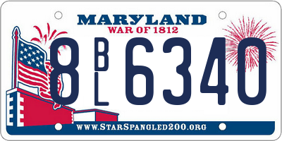 MD license plate 8BL6340