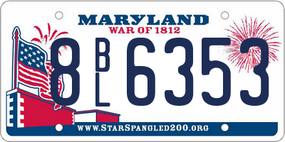 MD license plate 8BL6353