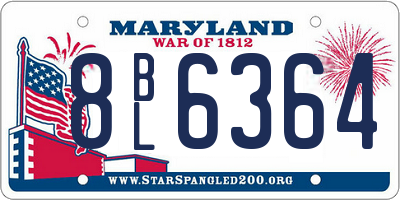 MD license plate 8BL6364