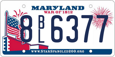 MD license plate 8BL6377