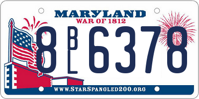 MD license plate 8BL6378