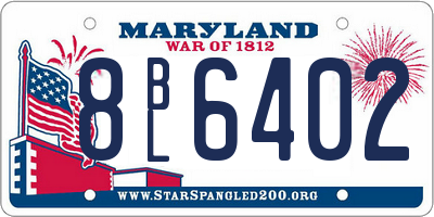 MD license plate 8BL6402