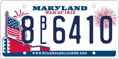 MD license plate 8BL6410