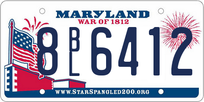 MD license plate 8BL6412
