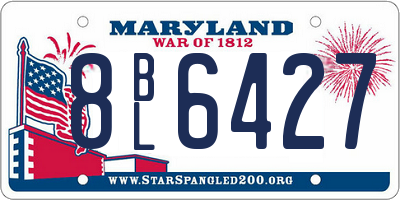 MD license plate 8BL6427