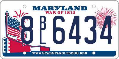 MD license plate 8BL6434