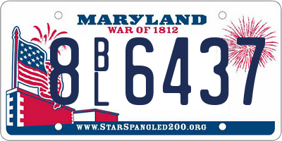 MD license plate 8BL6437
