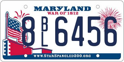 MD license plate 8BL6456
