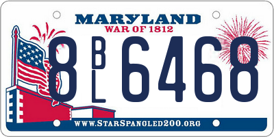 MD license plate 8BL6468