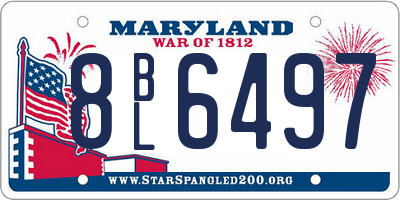 MD license plate 8BL6497