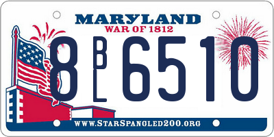 MD license plate 8BL6510