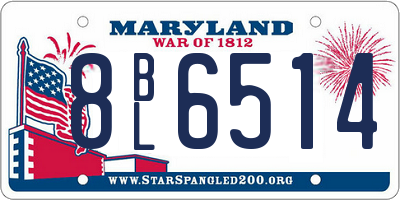 MD license plate 8BL6514