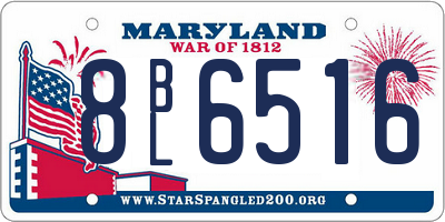 MD license plate 8BL6516
