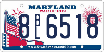 MD license plate 8BL6518