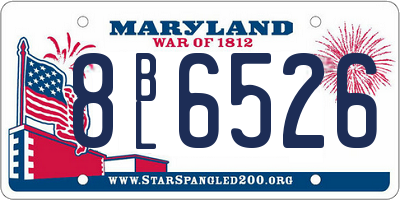 MD license plate 8BL6526