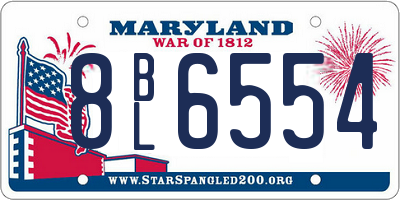 MD license plate 8BL6554