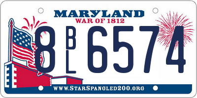 MD license plate 8BL6574