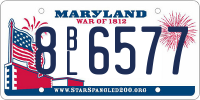 MD license plate 8BL6577