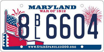 MD license plate 8BL6604