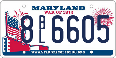 MD license plate 8BL6605