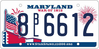 MD license plate 8BL6612