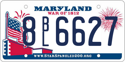 MD license plate 8BL6627