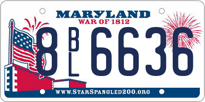 MD license plate 8BL6636