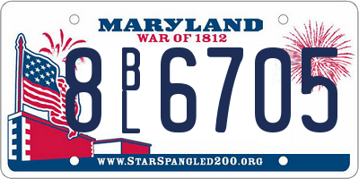 MD license plate 8BL6705