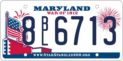 MD license plate 8BL6713