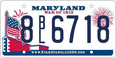 MD license plate 8BL6718