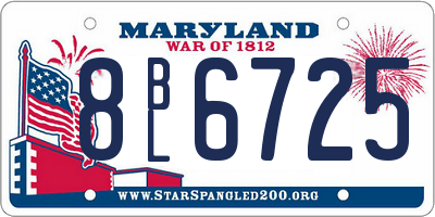 MD license plate 8BL6725