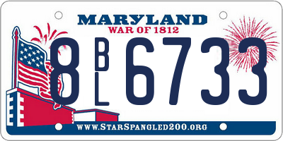MD license plate 8BL6733
