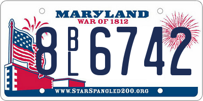 MD license plate 8BL6742