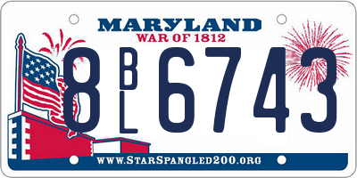 MD license plate 8BL6743