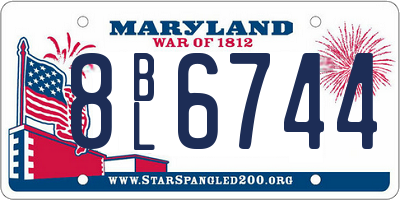 MD license plate 8BL6744