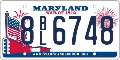 MD license plate 8BL6748